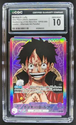 2023 ONE PIECE JAPANESE MONKEY D. LUFFY ALT ART LEADER OP05-060 CGC 10 RC7 - Image 1