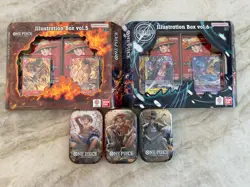 ONE PIECE TCG OP-13 TIN SET (Luffy, Ace, Sabo) & ILLUSTRATION BOX VOL 5 & 6 - Image 1
