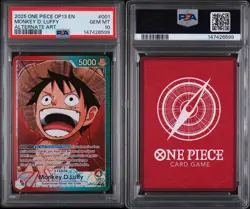 One Piece Monkey D. Luffy Alt Art OP13-001 Leader PSA 10 Gem Mint English - Image 3