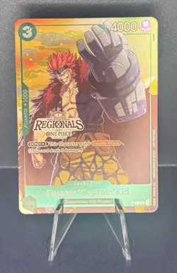One Piece TCG Eustass Captain Kid P-003 Online Regionals 2024 Promo Foil Stamp - Image 1