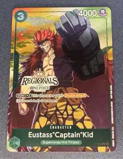 One Piece TCG Eustass Captain Kid P-003 Online Regionals 2024 Promo Foil Stamp - Image 2