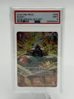 2024 ONE PIECE OP06-WINGS OF THE CAPTAIN SPECIAL ALTERNATE ART #008 BUGGY PSA 9 - Image 1