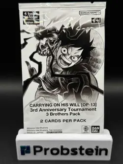 Lot of (19) One Piece TCG OP13 3rd Anniversary Tournament 3 Brothers Pack SEALED - Image 2