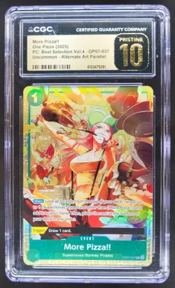 2025 ONE PIECE MORE PIZZA!! ALT ART OP07-037 CGC 10 PRISTINE RC7 - Image 1