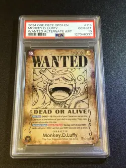 2024 One Piece OP-09 Luffy Gear 5 Wanted OP05-119 Alt Art PSA 10 English - Image 1