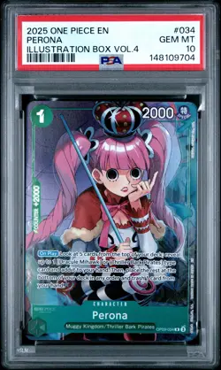 2025 ONE PIECE PROMOS ILLUSTRATION BOX VOL.4 #034 PERONA PSA 10 - Image 1