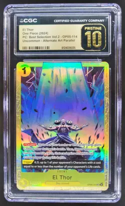 2024 One Piece The Best El Thor Uncommon #OP05-114 ALT ART CGC 10 PRISTINE RC7 - Image 1