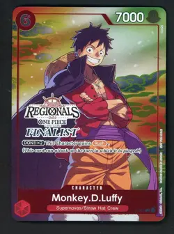 Monkey D Luffy 001 Offline Regional 2024 Vol. 1 Finalist One Piece Promo P-001 - Image 1