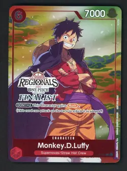 Monkey D Luffy 001 Offline Regional 2024 Vol. 1 Finalist One Piece Promo P-001 - Image 1