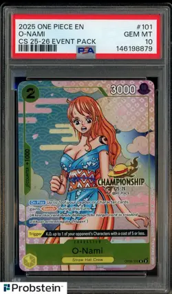 2025 One Piece EN CS 25-26 Event Pack #101 O-Nami PSA 10 GEM MINT - Image 1