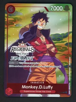 Monkey D Luffy 001 Offline Regional 2024 Vol. 1 Finalist One Piece Promo P-001 - Image 1