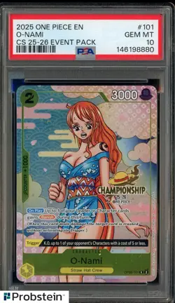 2025 One Piece EN CS 25-26 Event Pack #101 O-Nami PSA 10 GEM MINT - Image 1