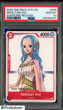 2022 One Piece ST01 EN Super Pre-Release #ST01-009 Nefeltari Vivi PSA 10 GEM MT - Image 1