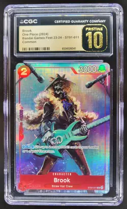 2024 ONE PIECE BROOK BANDAI GAMES FEST ST01-011 CGC 10 PRISTINE RC7 - Image 1