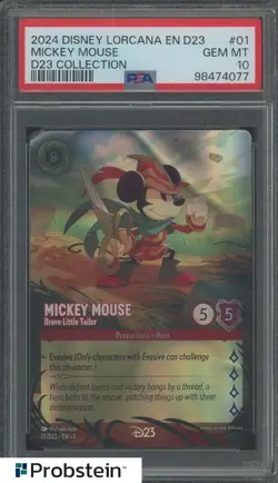 2024 Disney Lorcana En D23 Collection #01 Mickey Mouse PSA 10 GEM MINT - Image 1