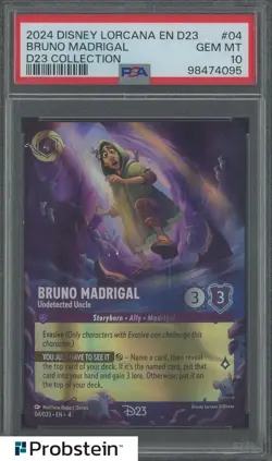 2024 Disney Lorcana En D23 Collection #04 Bruno Madrigal PSA 10 GEM MINT - Image 1