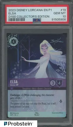 2023 Disney Lorcana EN P1 D100 Collector's Choice #19 Elsa PSA 10 GEM MINT - Image 1