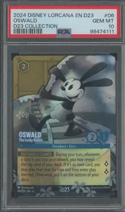 2024 Disney Lorcana En D23 Collection #06 Oswald PSA 10 GEM MINT - Image 1
