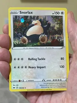 POKEMON SNORLAX 140/202 RARE COSMOS HOLOFOIL SWORD & SHIELD NM CARD - Image 1