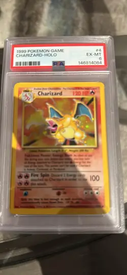 Base Set CHARIZARD HOLO RARE 1999 POKEMON GAME #4/102 PSA 6 MINT Card - Image 1