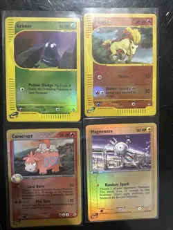 Pokemon Tcg 4 Card Lot Reverse Holo Grimer Ponyta Magnemite And Camerupt - Image 1