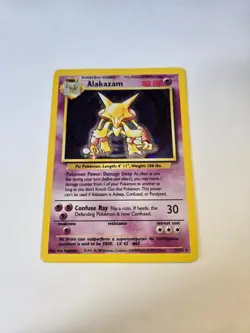 Pokemon TCG Alakazam Holo Rare Card 1/102 Base Set 1999 Unlimited HP - Image 1