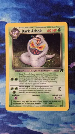 Dark Arbok Holo 2/82 Team Rocket MP Rare Pokemon Card - Image 1