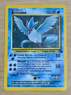 Pokemon TCG Articuno Fossil Holo Unlimited Rare Card 2/62 - Light Played - Image 1