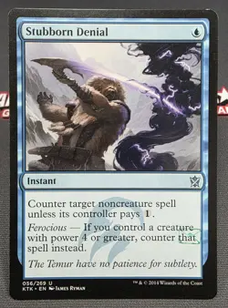MTG Stubborn Denial- STAMPED -Khans of Tarkir Magic the Gathering Card #056 - Image 1