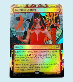 Faithless Looting, Etched Foil, Strixhaven, NM NearMint, Magic the Gathering MTG - Image 1
