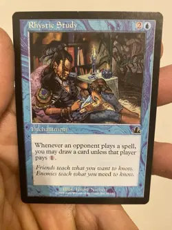 Rhystic Study 2000 Magic the Gathering Vintage NM Prophecy 45 - Image 1