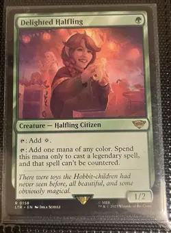 MTG Delighted Halfling LOTR 158 - Image 1