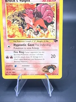 Pokemon TCG Gym Challenge Unlimited Brock’s Vulpix 37/132 NM/LP Non Holo - Image 3