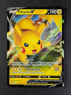 2020 Pokemon PIKACHU V #043/185 Vivid Voltage Holo Ultra Rare English (B) - Image 1
