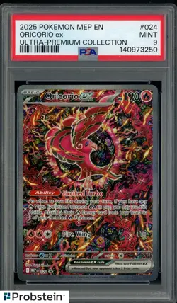 2025 Pokemon MEP EN BSP Ultra Premium Collection #024 Oricorio ex PSA 9 MINT - Image 1