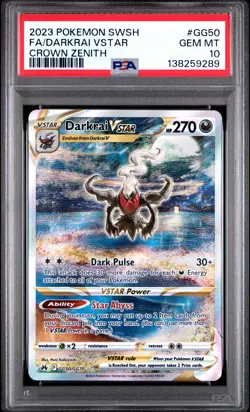 2023 Pokemon Sword And Shield Crown Zenith #GG50 Darkrai Vstar PSA 10 - Image 1
