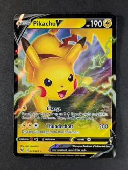 2020 Pokemon PIKACHU V #043/185 Vivid Voltage Holo Ultra Rare English (A) - Image 1