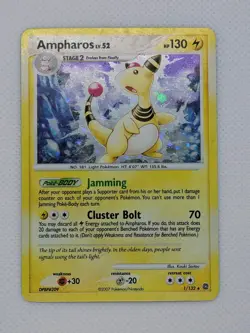 Pokemon TCG Ampharos Card Secret Wonders 1/132 Holo Rare LP Condition - Image 1