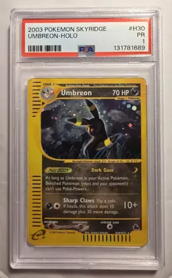 Pokemon Umbreon Skyridge Holo Rare #H30 PSA 1 - Image 1