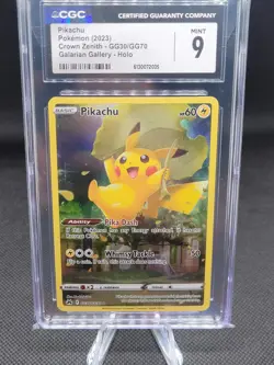 Pokemon Pikachu CGC Mint 9 Crown Zenith Galarian Gallery GG30/70 Holo English - Image 1