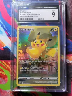 Pokemon Pikachu CGC Mint 9 Crown Zenith Galarian Gallery GG30/70 Holo English - Image 3