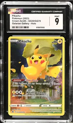 Pokemon Pikachu CGC Mint 9 Crown Zenith Galarian Gallery GG30/70 Holo English - Image 5