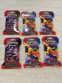 Pokemon Scarlet & Violet Destined Rivals Lot 6 Sleeved Booster Packs English TCG - Image 1