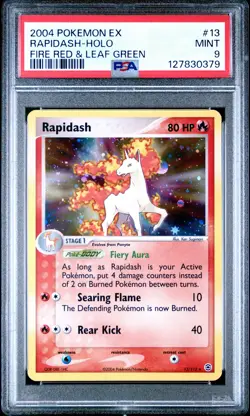 2004 POKEMON EX FIRE RED & LEAF GREEN #13 RAPIDASH-HOLO PSA 9 - Image 1