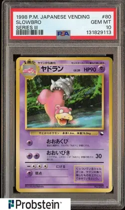 1998 Pokemon Japanese Vending Series III #80 Slowbro PSA 10 GEM MINT - Image 1