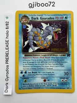 Pokemon Dark Gyarados 8/82 WotC Team Rocket Prerelease Holo Rare Promo NM - NP - Image 1