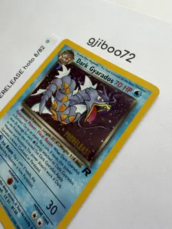 Pokemon Dark Gyarados 8/82 WotC Team Rocket Prerelease Holo Rare Promo NM - NP - Image 3