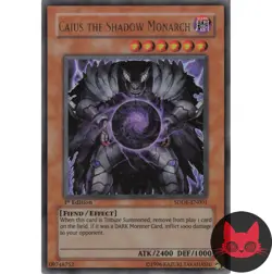 Yugioh Caius the Shadow Monarch SDDE-EN001 Ultra Rare 1st Edition NM - Image 1