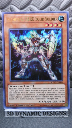 | Yugioh Elemental HERO Solid Soldier CT15-EN003 Ultra Rare 2018 Mega Tin NM | - Image 1
