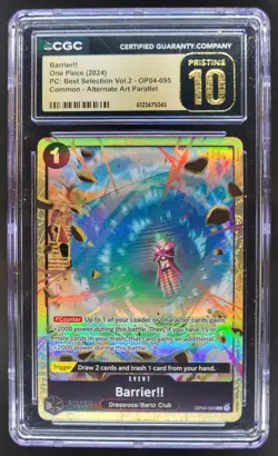 2024 ONE PIECE BARRIER!! ALT ART BEST SELECTION OP04-095 CGC 10 PRISTINE RC7 - Image 1